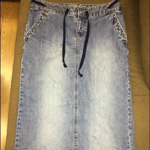 midi denim skirt fm old navy